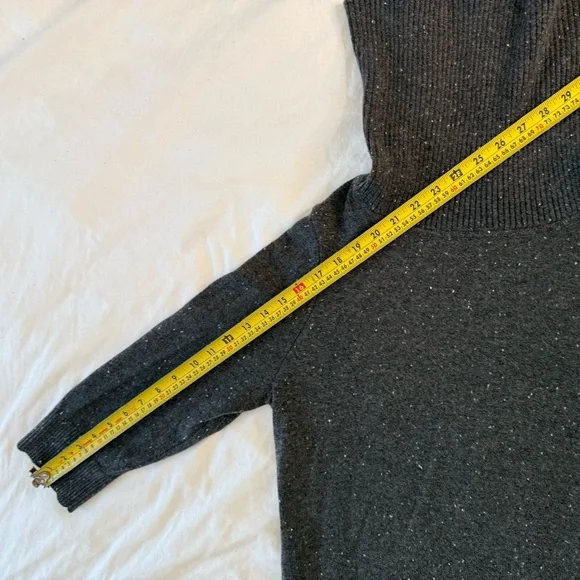 Talbots 1X Charcoal Speckled Knit Turtleneck Sweater Dress Stretch - Picture 10 of 12
